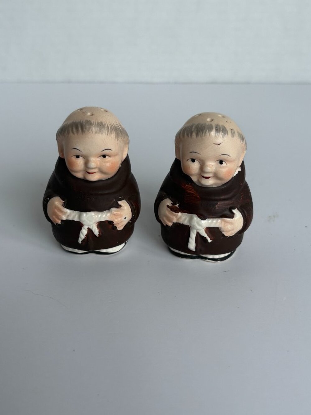 Vintage Ceramic Friar/Monk Salt and Pepper Shakers